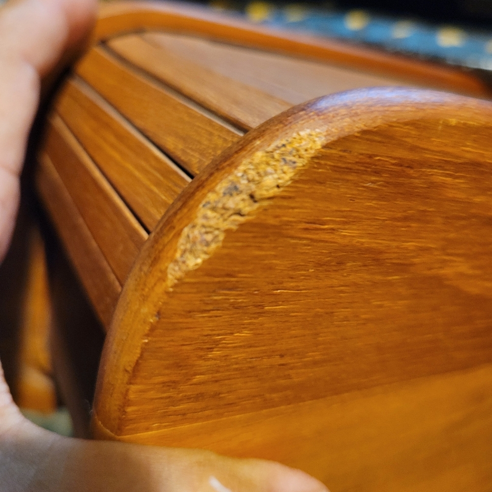EIN Roll Top Storage Box / Organizer Teak Storage Box, MCM, Mid Century Modern - Picture 6 of 6